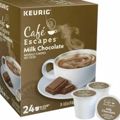 Cafe Escapes Caf Escapes Milk Chocolate Hot Cocoa Single Serve K Cup , Box Of 24