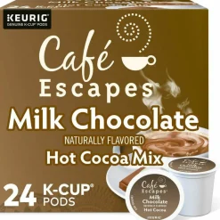 Cafe Escapes Caf Escapes Milk Chocolate Hot Cocoa Single Serve K Cup , Box Of 24