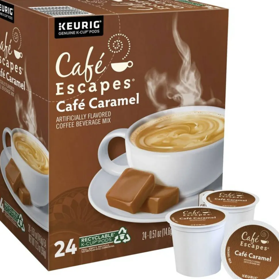 Café Escapes Café Caramel K-Cups, 24/Box