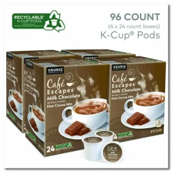 Café Escapes Cafe Escapes Milk Chocolate Hot Cocoa K-Cups, 96/Carton