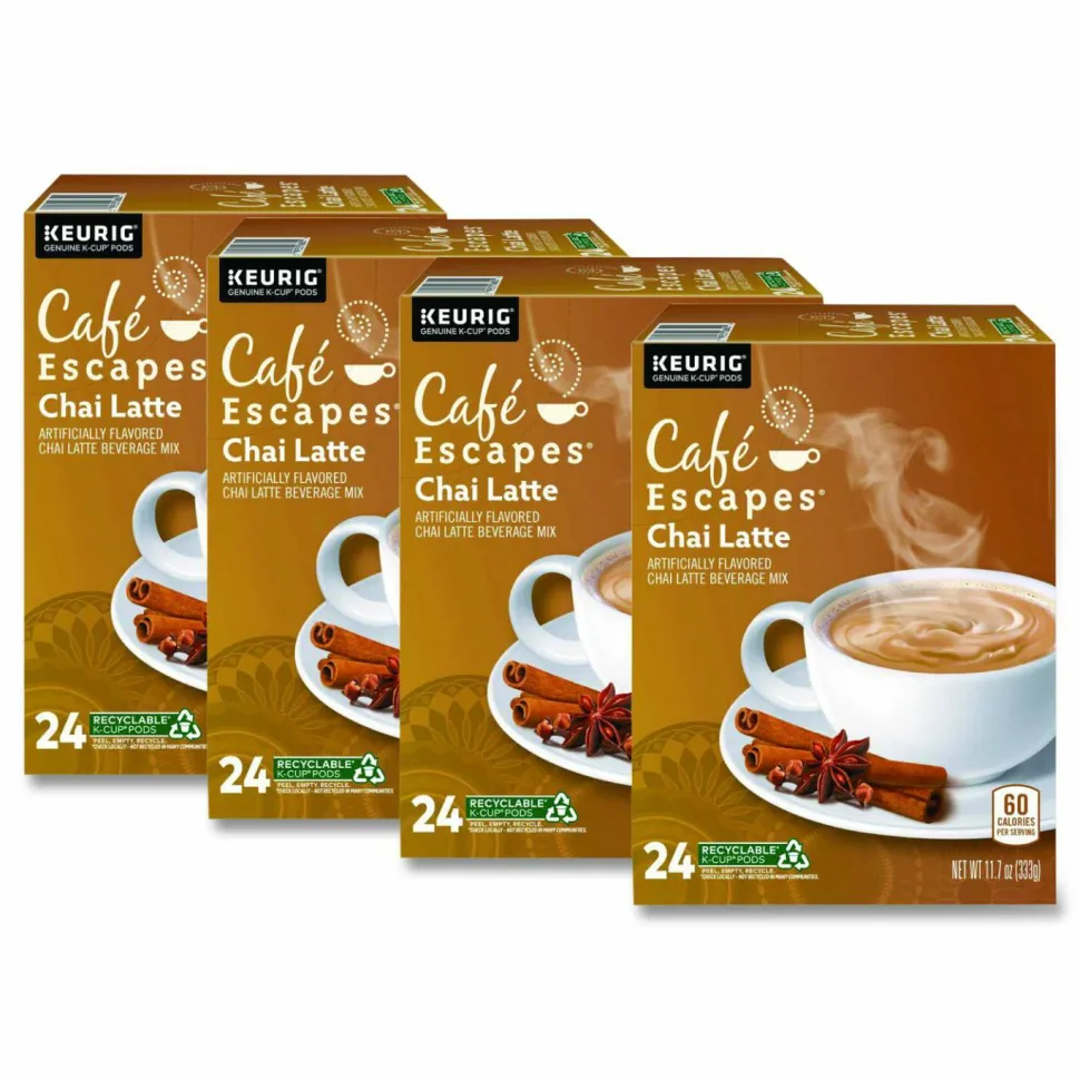 Café Escapes Chai Latte K-Cups, 96/Carton