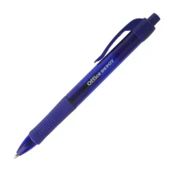 Callisto Retractable Gel Ink Pens, Medium Point, 0.7 mm, Blue Barrels, Blue Ink, Pack Of 50 Pens
