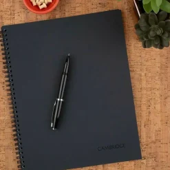 Cambridge Limited 30% Recycled Business Notebook, 8 1/4" x 11", 1 Subject, Wide Ruled, 80 Sheets, Black (06064)