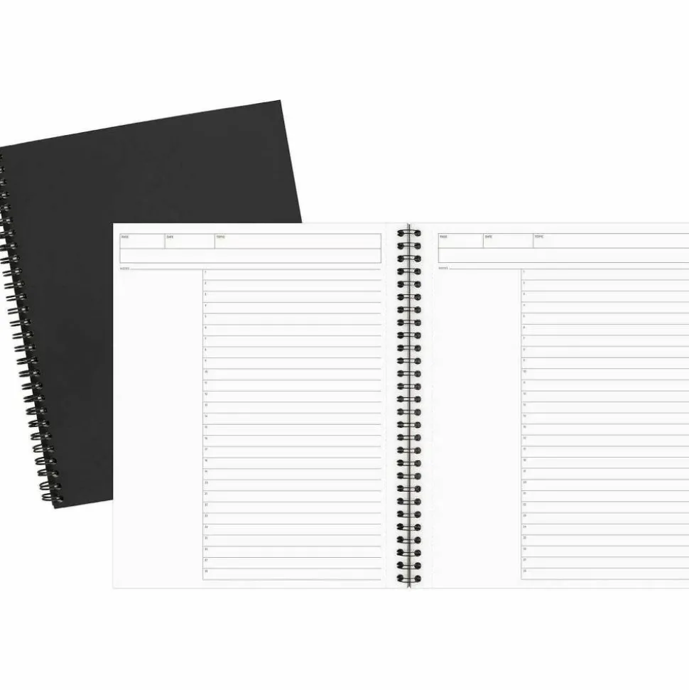 Cambridge Limited 30% Recycled Business Notebook, 8 1/4" x 11", 1 Subject, Wide Ruled, 80 Sheets, Black (06064)