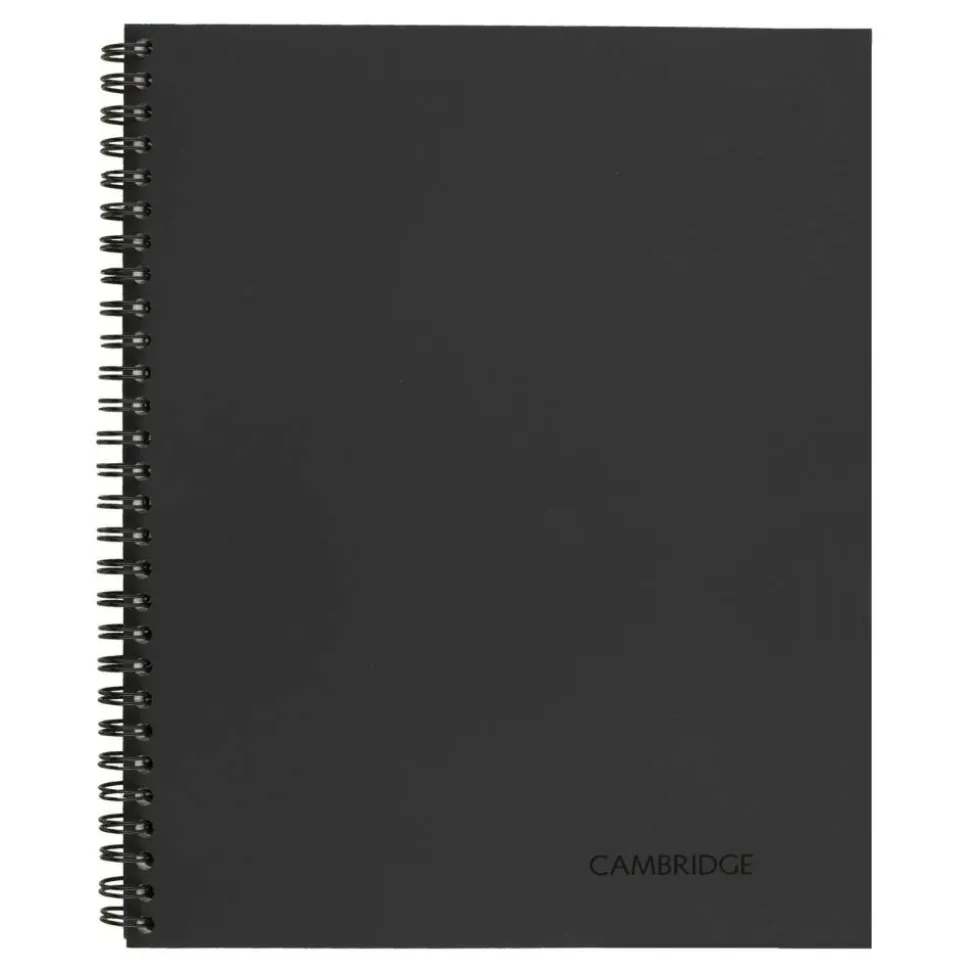 Cambridge Limited 30% Recycled Business Notebook, 8 1/4" x 11", 1 Subject, Wide Ruled, 80 Sheets, Black (06064)