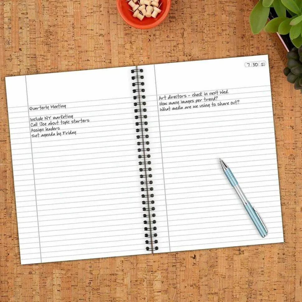 Cambridge Limited 30% Recycled Business Notebook, 6 5/8" x 9 1/2", 1 Subject, Legal Ruled, 80 Sheets, Black (06672)