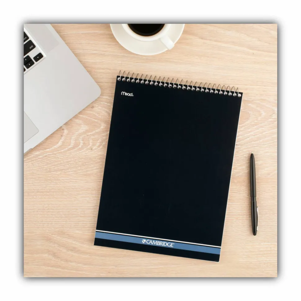 Cambridge Stiff-Back Wire Bound Notepad, Navy Cover, Medium/College Rule, (70) White 8.5 x 11 Sheets