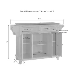 Cambridge Granite Top Full Size Kitchen Island/Cart