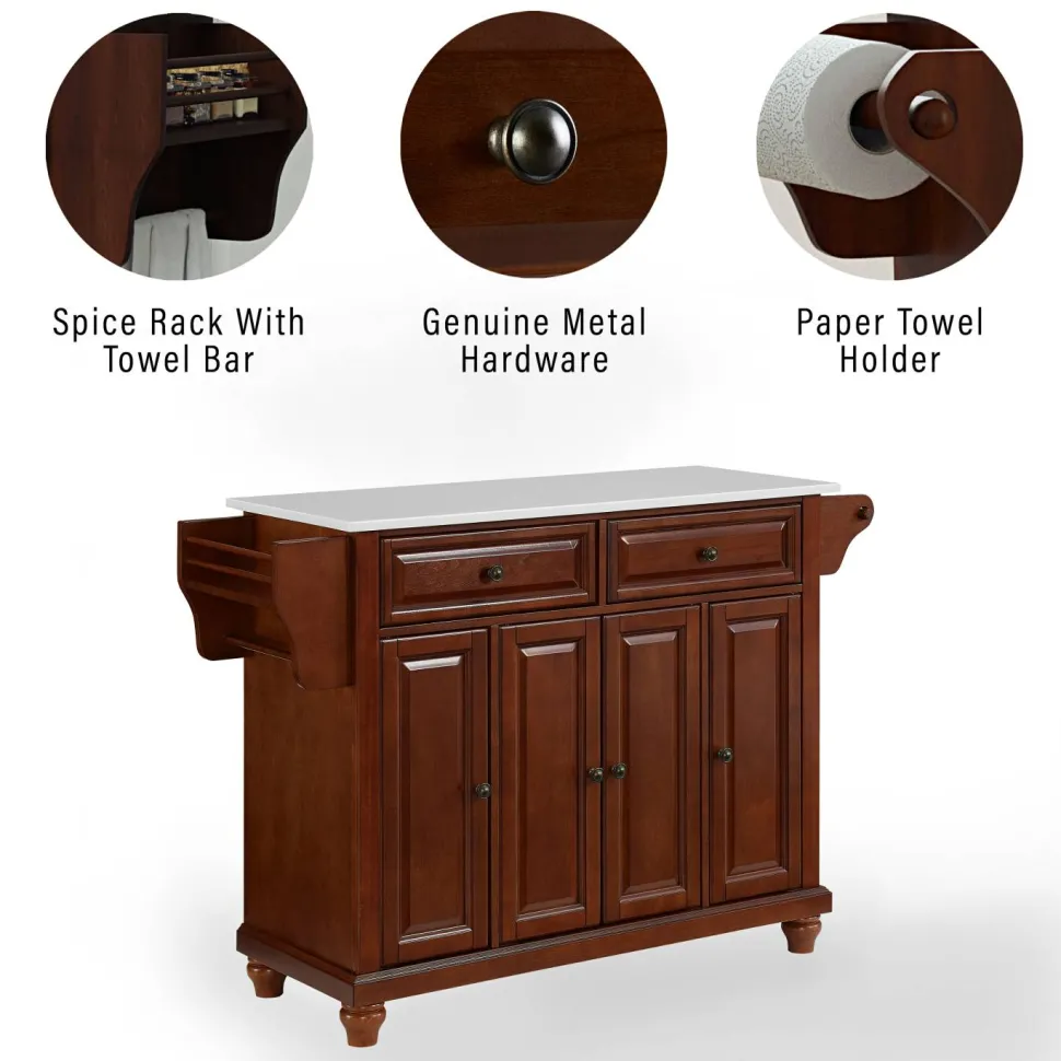 Cambridge Granite Top Full Size Kitchen Island/Cart