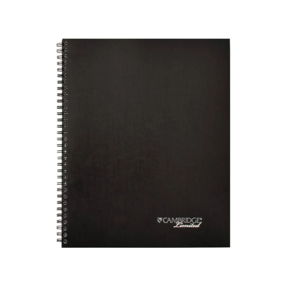 Cambridge Limited 30% Recycled Business Notebook, 8 1/2" x 11", 1 Subject, Legal Ruled, 80 Sheets, Black (06132)