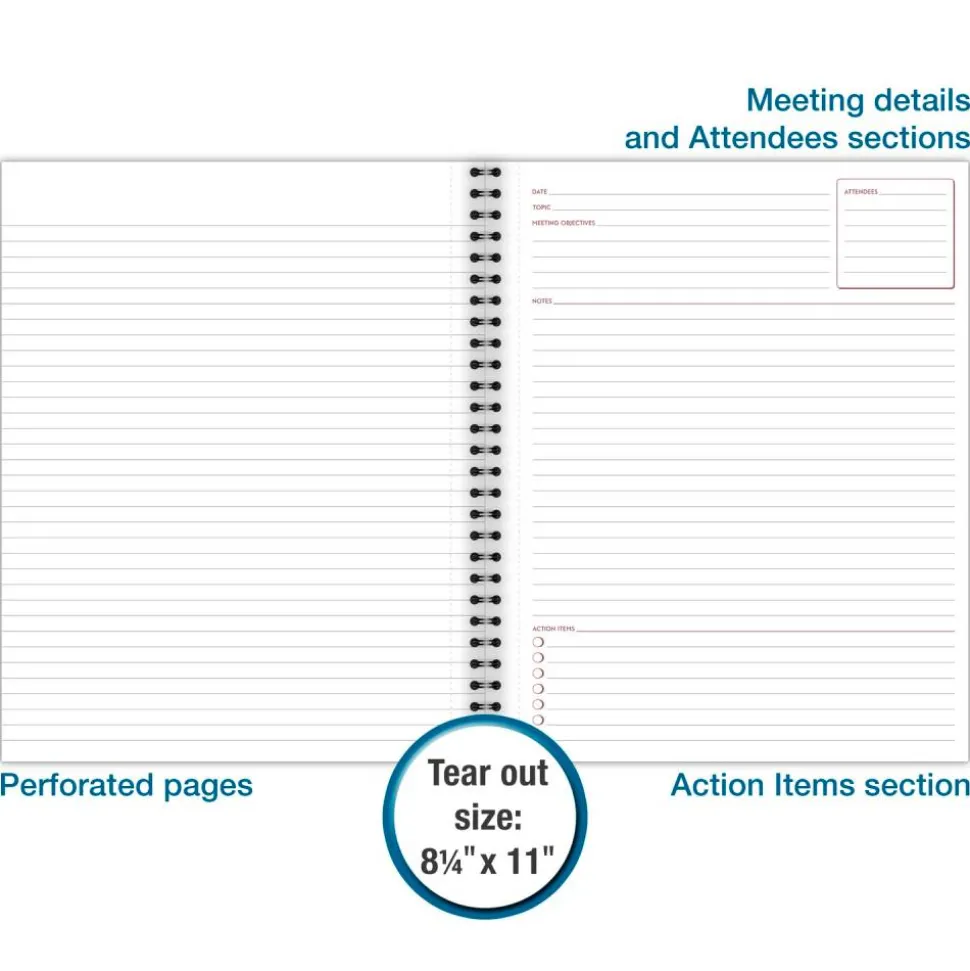 Cambridge Limited 30% Recycled Business Notebook, 8 1/2" x 11", 1 Subject, Legal Ruled, 80 Sheets, Black (06132)