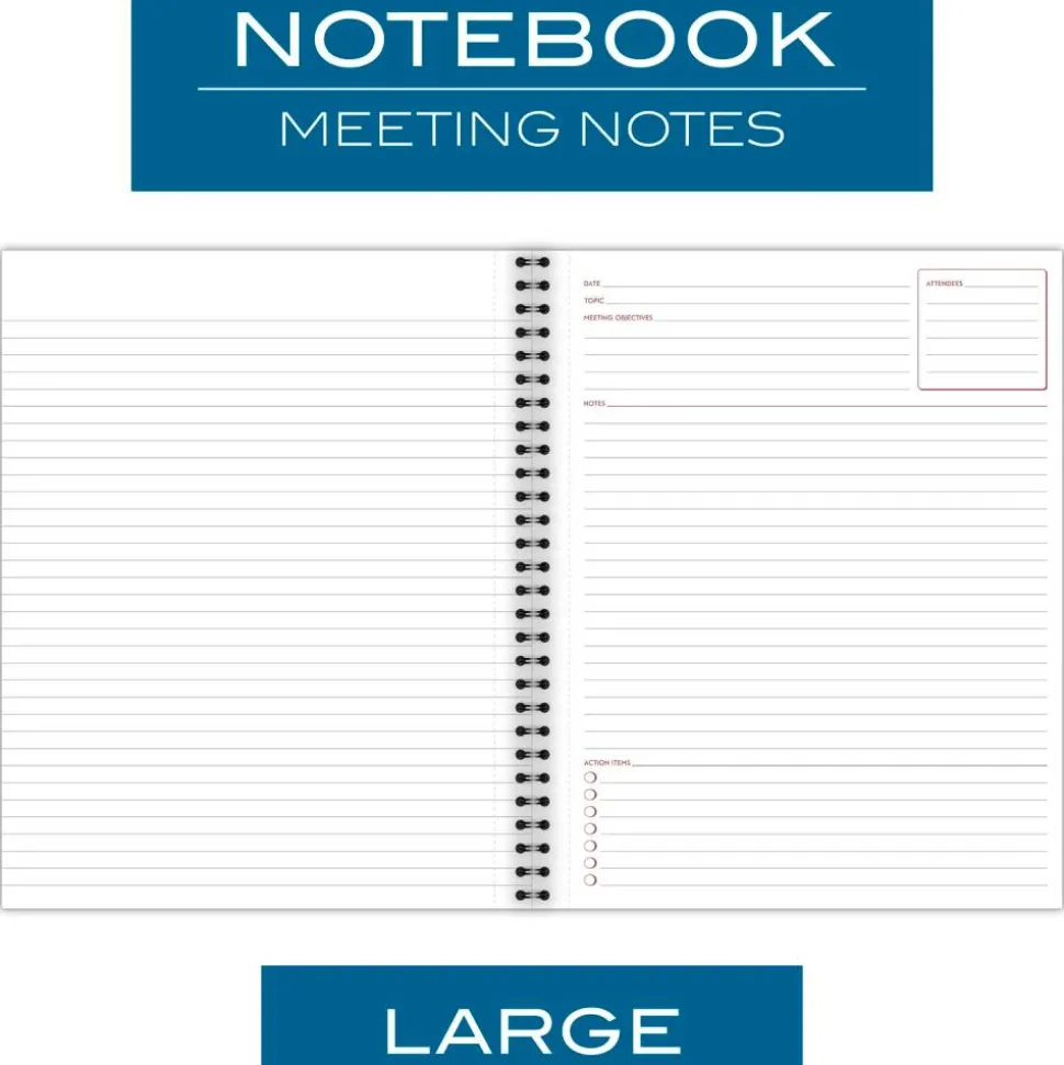 Cambridge Limited 30% Recycled Business Notebook, 8 1/2" x 11", 1 Subject, Legal Ruled, 80 Sheets, Black (06132)