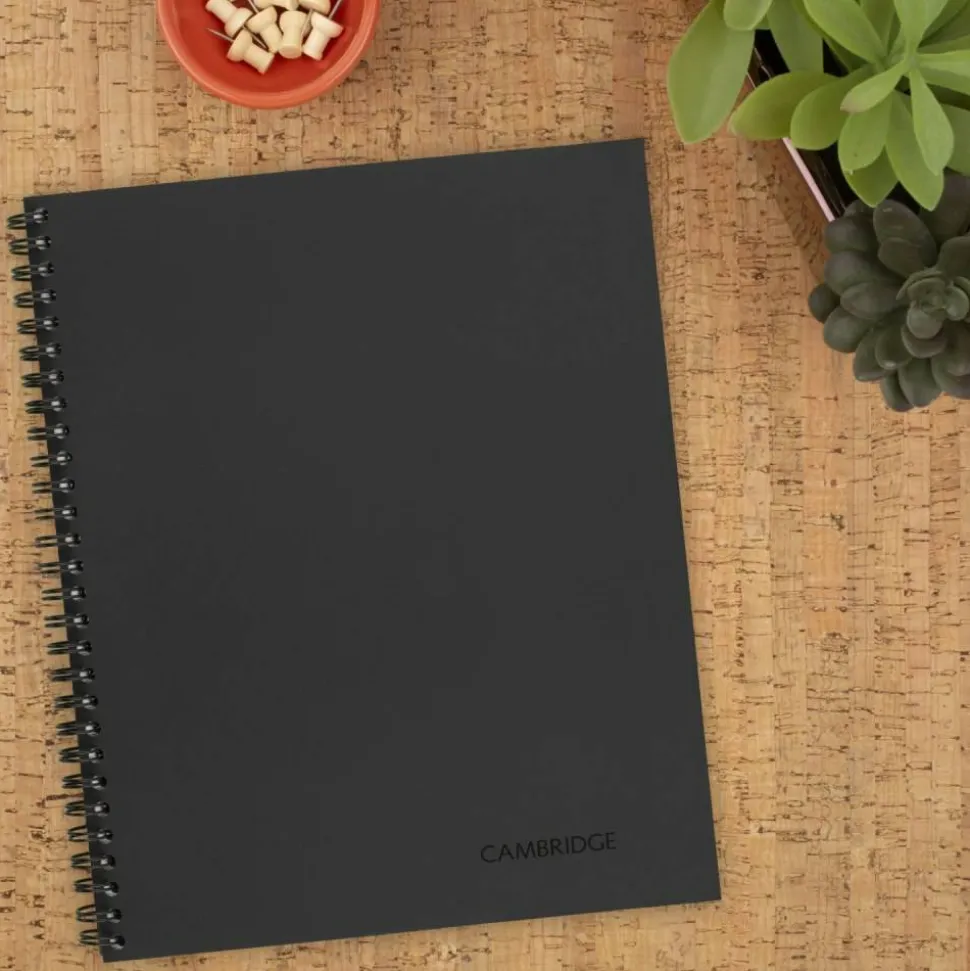 Cambridge Limited 30% Recycled Business Notebook, 8 1/2" x 11", 1 Subject, Legal Ruled, 80 Sheets, Black (06132)