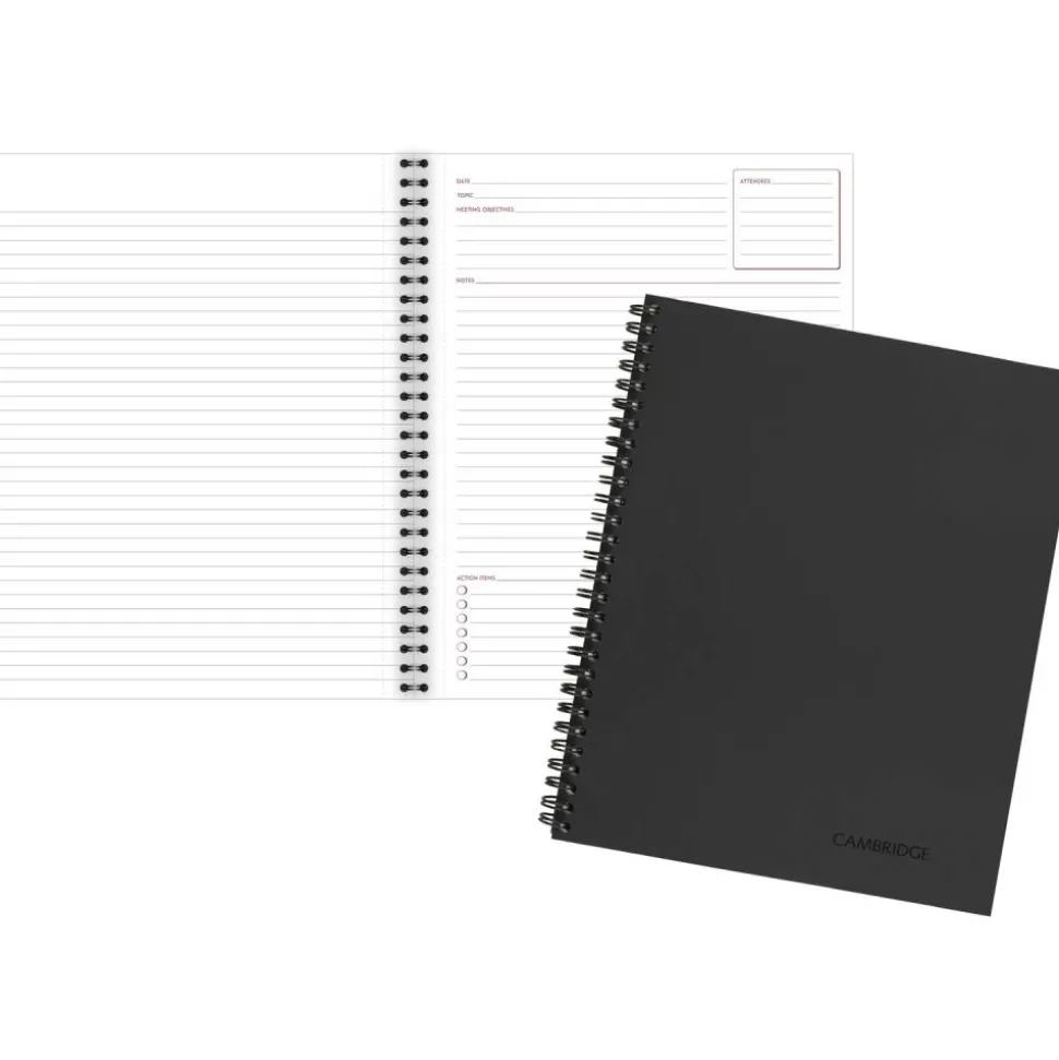 Cambridge Limited 30% Recycled Business Notebook, 8 1/2" x 11", 1 Subject, Legal Ruled, 80 Sheets, Black (06132)