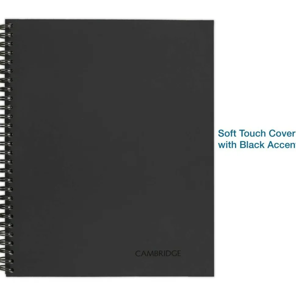 Cambridge Limited 30% Recycled Business Notebook, 8 1/2" x 11", 1 Subject, Legal Ruled, 80 Sheets, Black (06132)