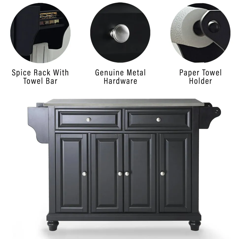 Cambridge Stainless Steel Top Full Size Kitchen Island/Cart