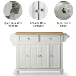 Cambridge Wood Top Full Size Kitchen Island/Cart
