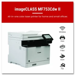 Canon imageCLASS MF753Cdw II, Wireless Multifunction Laser Printer, Copy/Fax/Print/Scan
