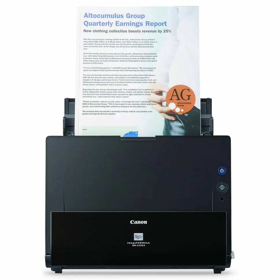 Canon imageFORMULA DR-C225 II Office Document Scanner, 600 dpi Optical Resolution, 30-Sheet Duplex Auto Document Feeder