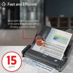 Canon imageFORMULA P-215II Sheetfed Scanner - 600 dpi Optical - 24-bit Color - 8-bit Grayscale - 15 ppm (Mono) - 9705B007