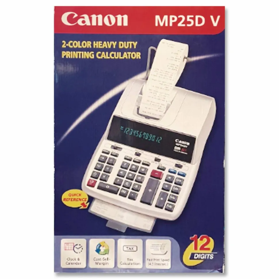 Canon MP25DV 12-Digit Ribbon Printing Calculator, Black/Red Print, 4.3 Lines/Sec