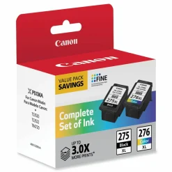 Canon PG-275XL Black/CL-276XL Tri-Color High-Yield Ink Cartridges, Pack Of 2, 4981C008