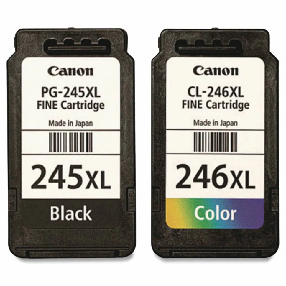 Canon PG-245XL Black/CL-246XL Tri-Color High-Yield Ink Cartridges And Paper, Pack Of 2, 8278B005