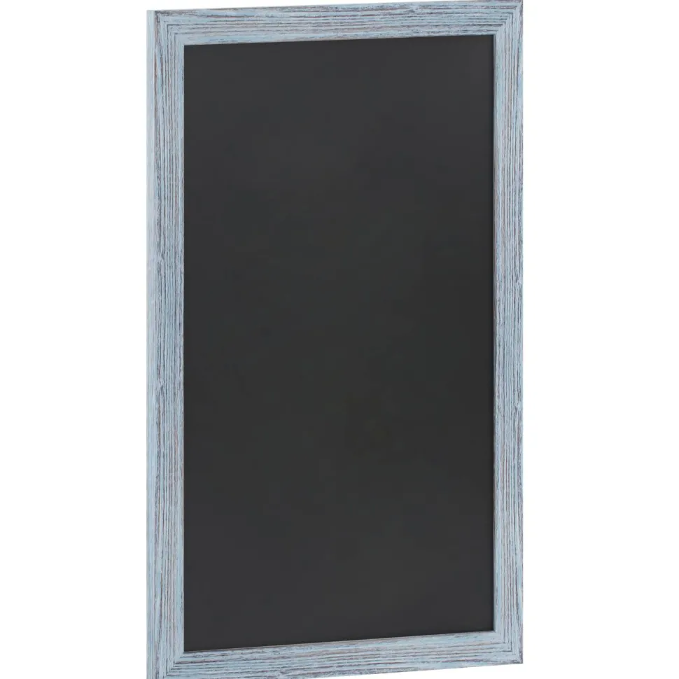 Canterbury 24" x 36" Rustic Blue Wall Mount Magnetic Chalkboard Sign with Eraser, Hanging Wall Chalkboard Memo Board for Home, School, or Business