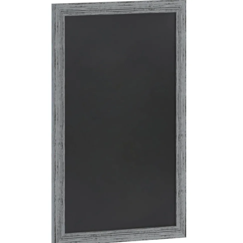 Canterbury 24" x 36" Rustic Gray Wall Mount Magnetic Chalkboard Sign with Eraser, Hanging Wall Chalkboard Memo Board for Home, School, or Business