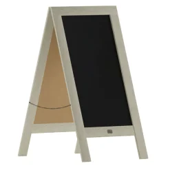 Canterbury 40" x 20" Vintage Wooden A-Frame Magnetic Indoor/Outdoor Chalkboard Sign, Freestanding Double Sided Extra Large Message Board, White