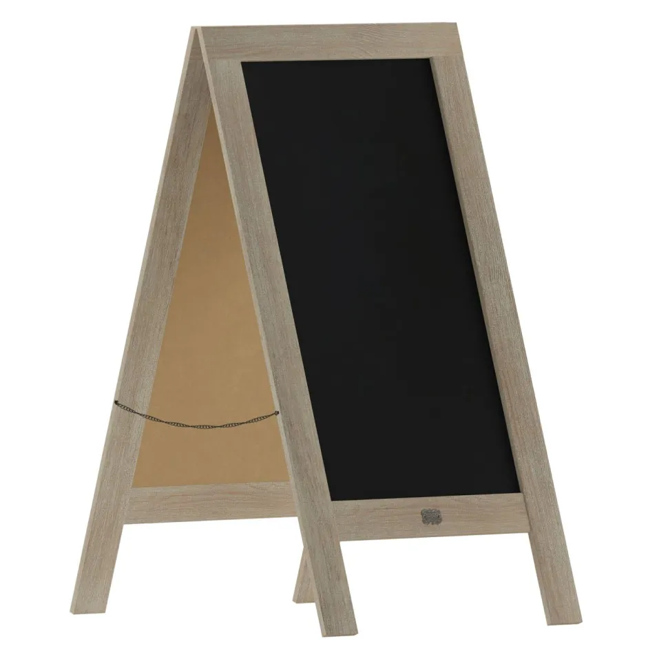 Canterbury 40" x 20" Vintage Wooden A-Frame Magnetic Indoor/Outdoor Chalkboard Sign, Freestanding Double Sided Extra Large Message Board, Weathered