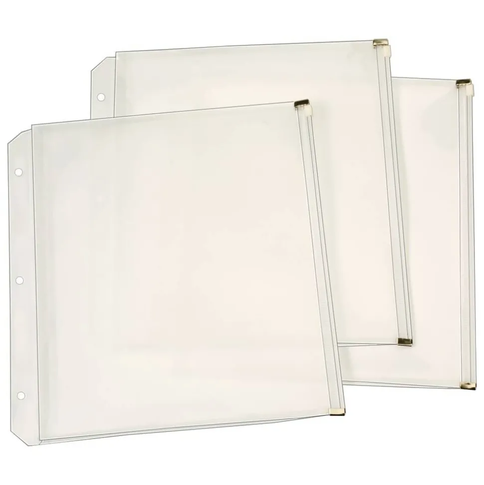 Cardinal Expanding Zipper Binder Pocket, Clear, Pack Of 3