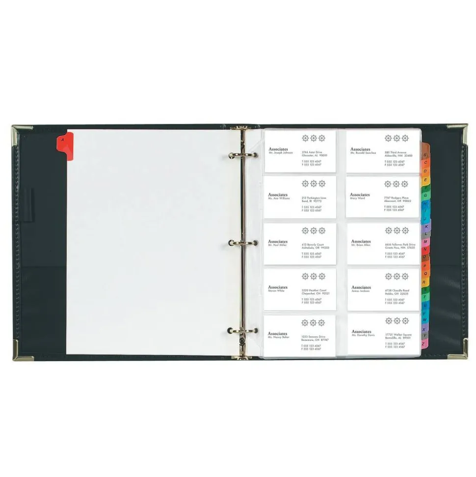 Cardinal Business Collection Card File Binder, 11 5/8"H x 10 1/2"W x 1 3/4"D, Black