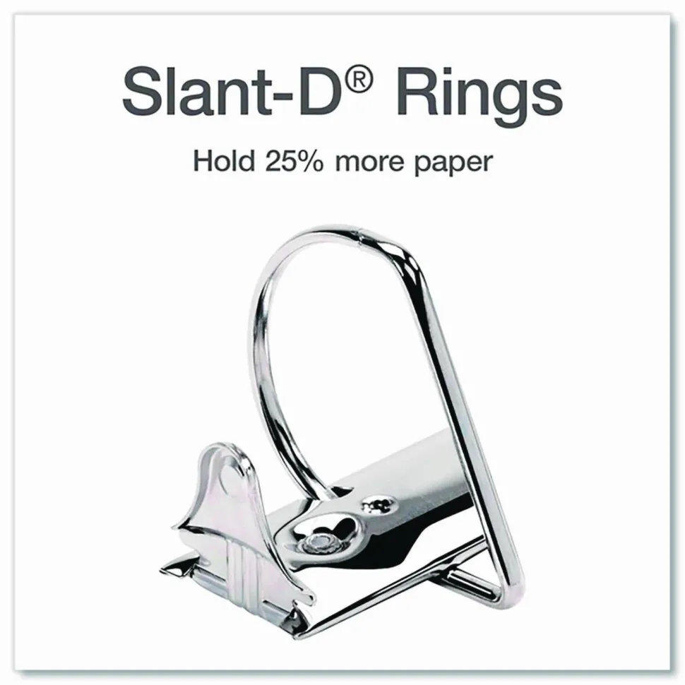 Cardinal XtraLife ClearVue Nonstick Locking Slant 3-Ring Binder, 6" D-Rings, White