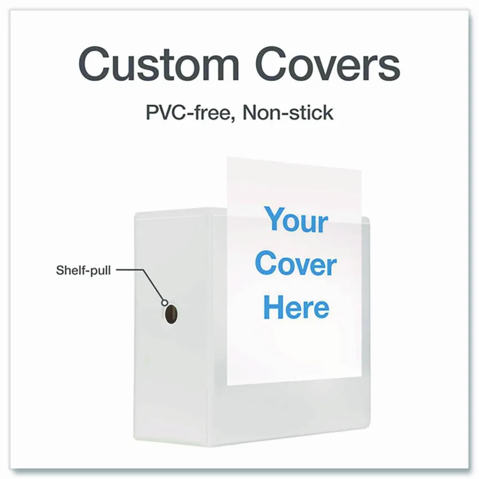 Cardinal XtraLife ClearVue Nonstick Locking Slant 3-Ring Binder, 6" D-Rings, White