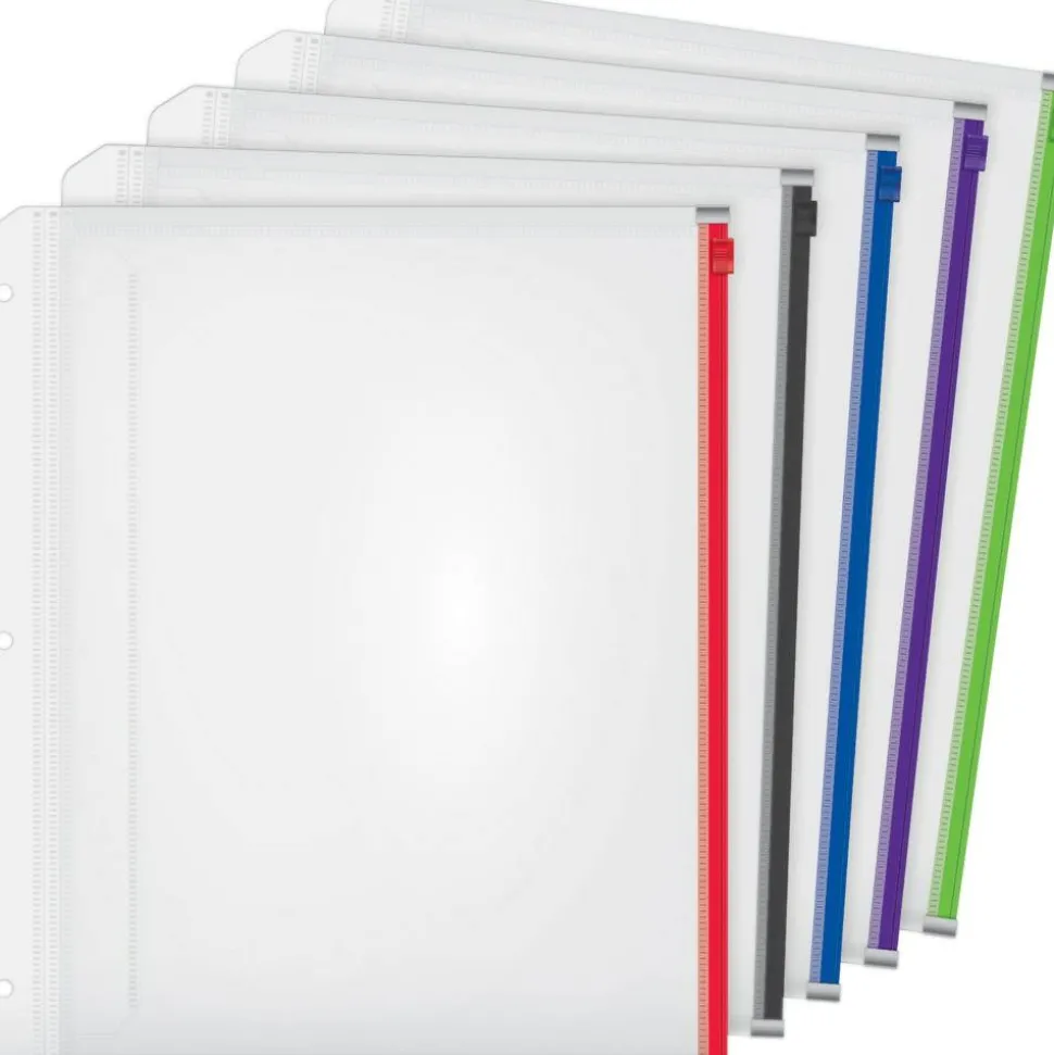 Cardinal Zipper Binder Pockets - 0.50" Maximum Capacity - 100x Sheet Capacity - 14650, 5/PK