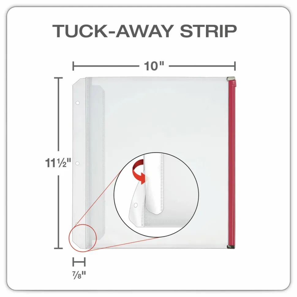 Cardinal Zipper Binder Pockets - 0.50" Maximum Capacity - 100x Sheet Capacity - 14650, 5/PK