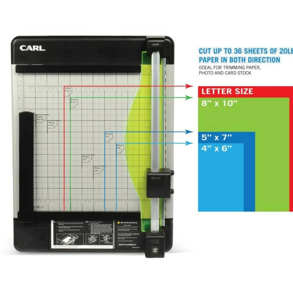 Carl DC-210 Heavy-Duty Rotary Paper Trimmer, 12"