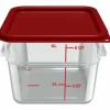 Carlisle Squares Polycarbonate Food Storage Container, 6 qt, 8.75 x 8.75 x 7.31, Clear, Plastic