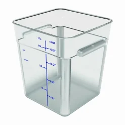 Carlisle Squares Polycarbonate Food Storage Container, 6 qt, 8.75 x 8.75 x 7.31, Clear, Plastic