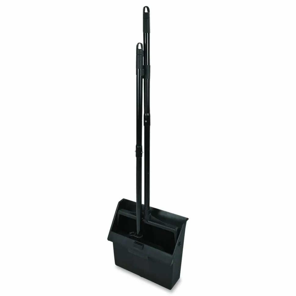 Carlisle Duo-Pan Upright Dust Pan and Broom, 11.8 x 36, 24.5" Handle, Plastic, Black