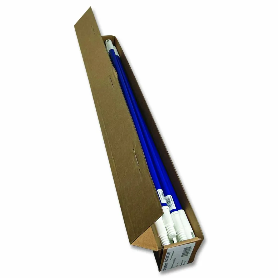 Carlisle Metal Telescopic Handle, 1" x 34", Blue, 12/Carton