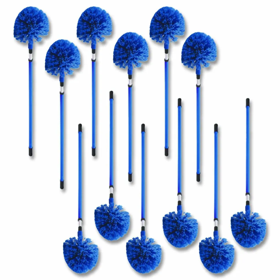Carlisle Metal Telescopic Handle, 1" x 34", Blue, 12/Carton
