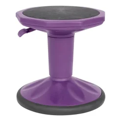 Carter Adjustable Height Kids Flexible Active Stool for Classroom and Home with Non-Skid Bottom in Purple, 14