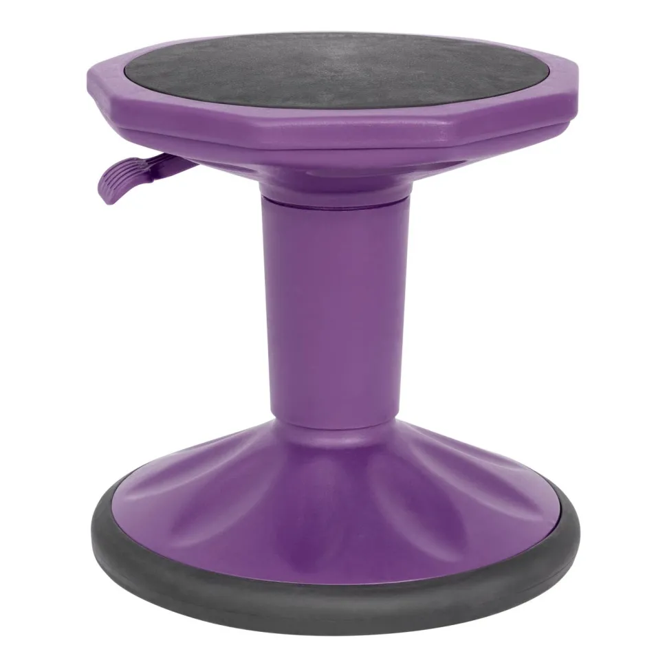 Carter Adjustable Height Kids Flexible Active Stool for Classroom and Home with Non-Skid Bottom in Purple, 14" - 18" Seat Height
