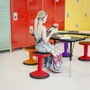 Carter Adjustable Height Kids Flexible Active Stool for Classroom and Home with Non-Skid Bottom in Red, 14" - 18" Seat Height