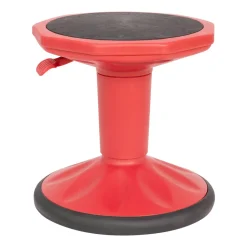 Carter Adjustable Height Kids Flexible Active Stool for Classroom and Home with Non-Skid Bottom in Red, 14