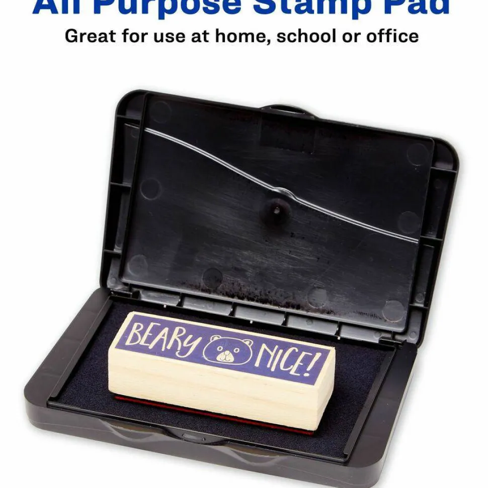 Carter's Pre-Inked Foam Stamp Pad, 4.25" x 2.75", Black