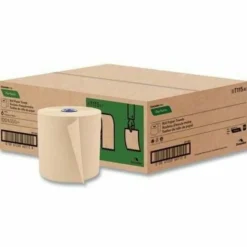 Cascades For Tandem 1-Ply Paper Towels, 100% Recycled, Natural, 775' Per Roll, Pack Of 6 Rolls