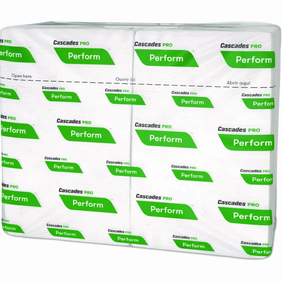Cascades PRO Perform Interfold Napkins for Tandem, 1-Ply, White, 376 Napkins Per Sleeve, 16 Sleeve Per Pack